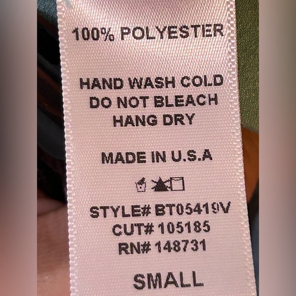 Blue Blush Green Puff Sleeve Wrap Blouse size S - Picture 9 of 9